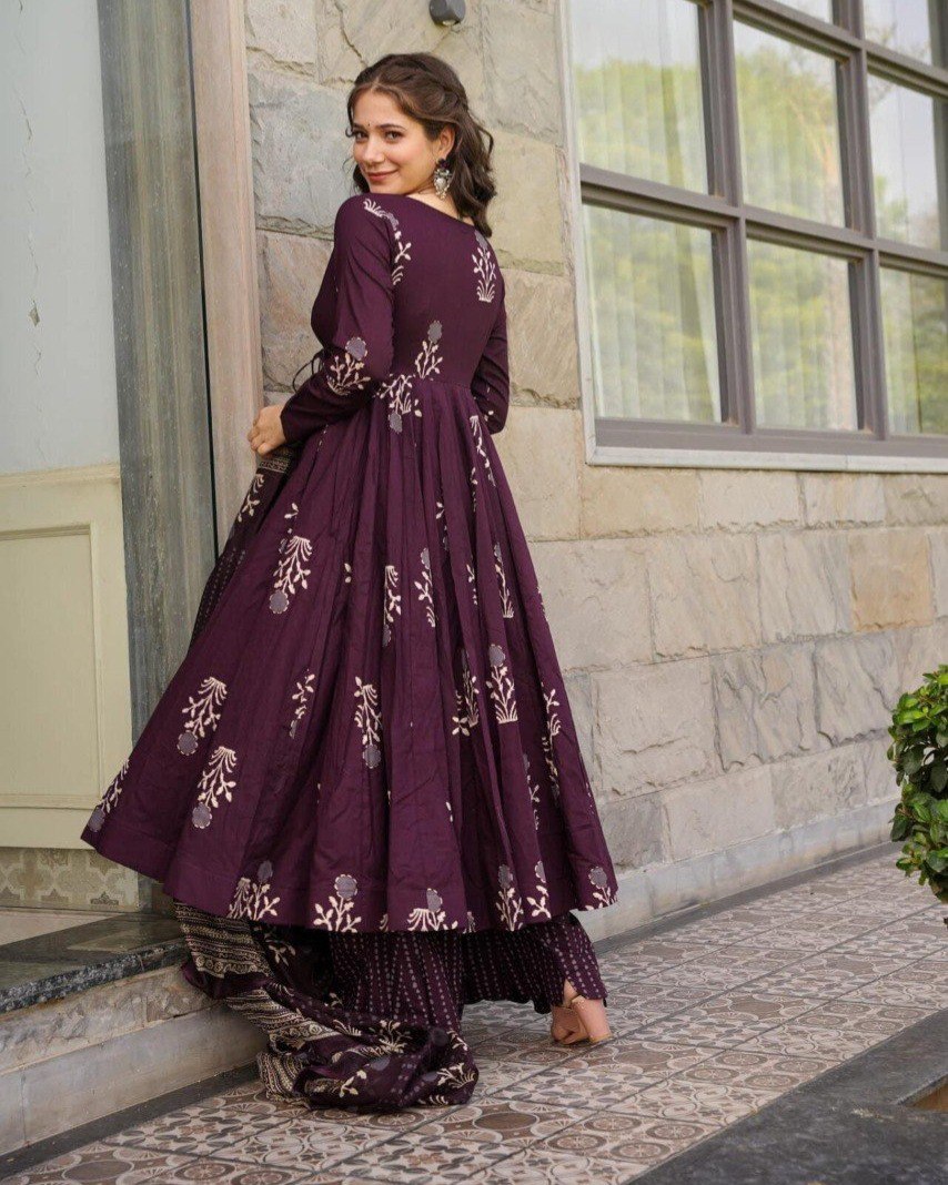 Cotton Printed Anarkali Gown