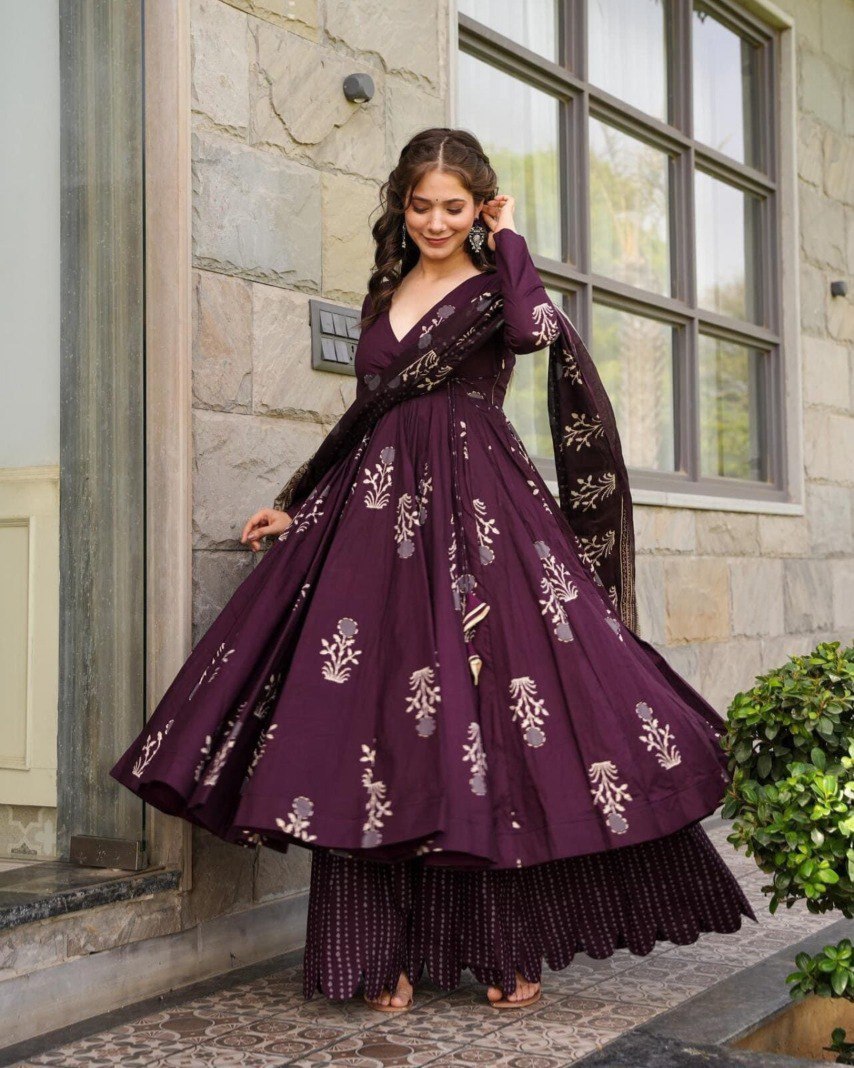 Cotton Printed Anarkali Gown