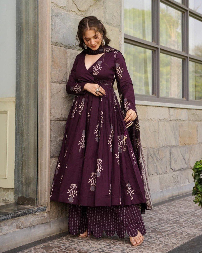 Cotton Printed Anarkali Gown