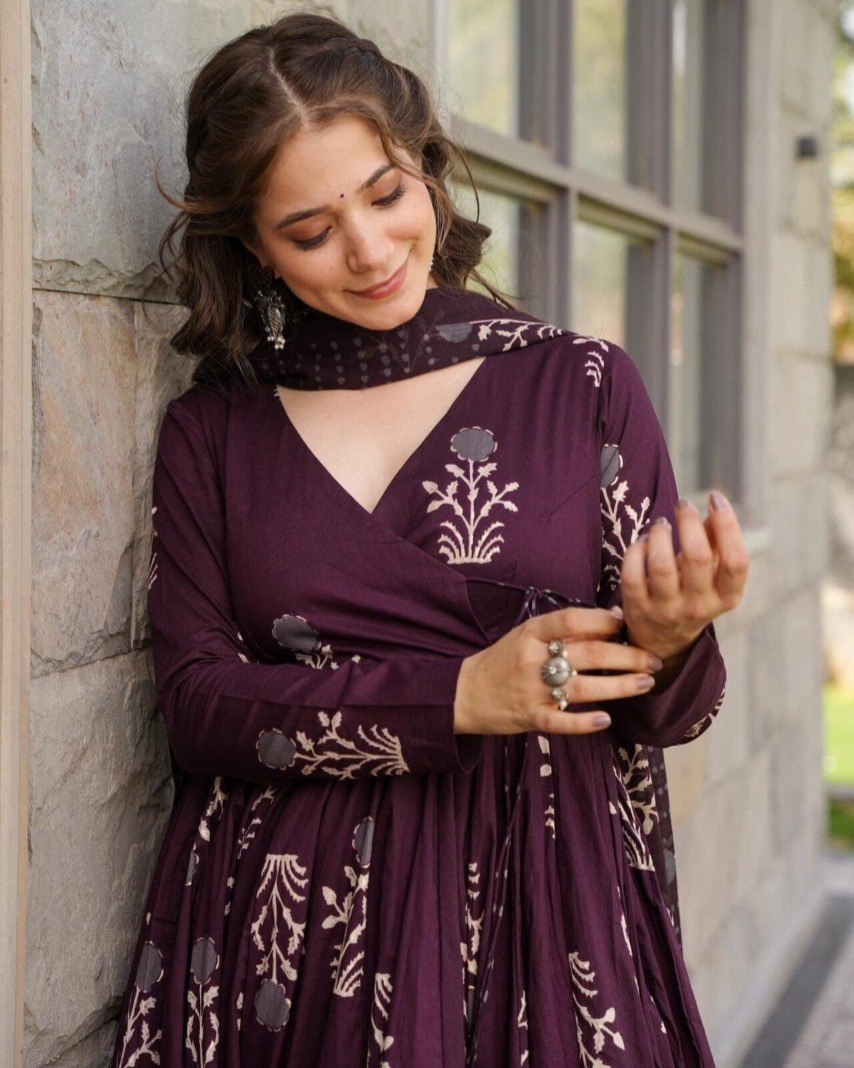 Cotton Printed Anarkali Gown