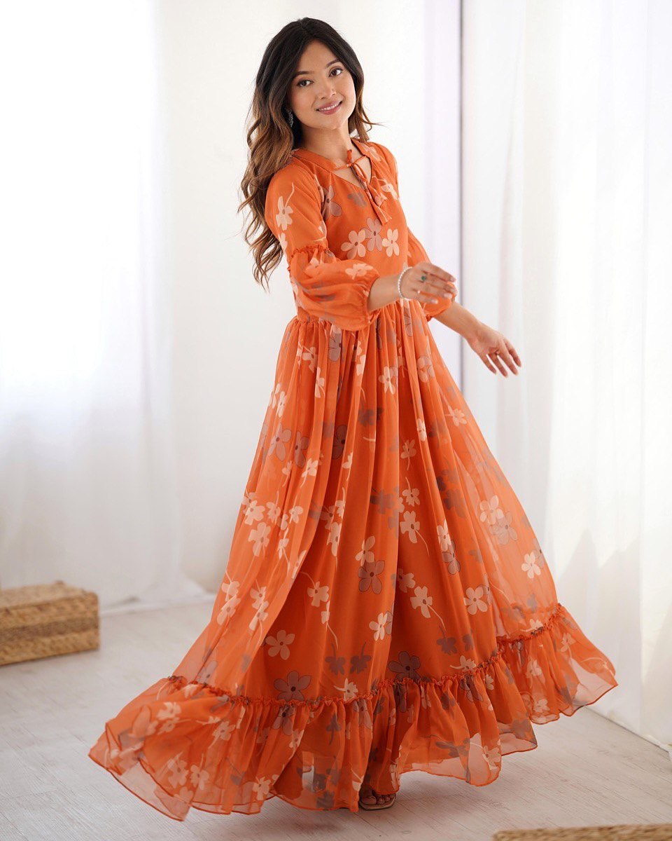 Floral Maxi Dress Elegant Women's Long Dress