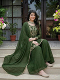 Green Crunchy Silk Palazzo Suit Set