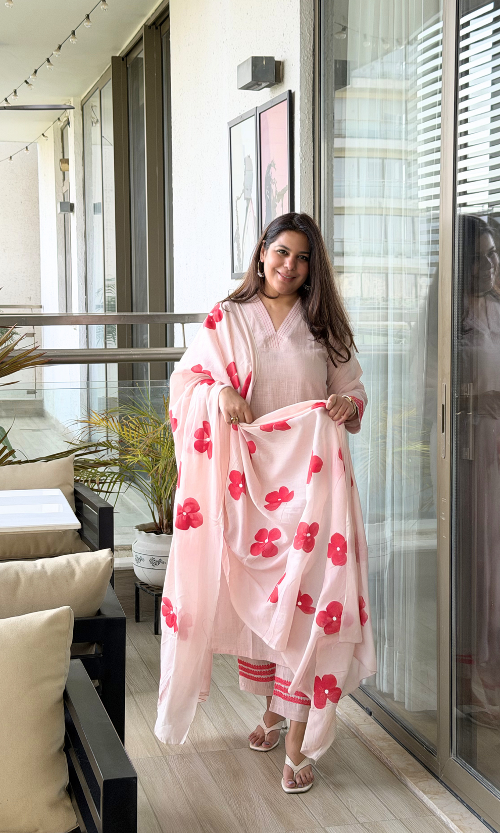 Dusty Pink Cotton Kurta Set