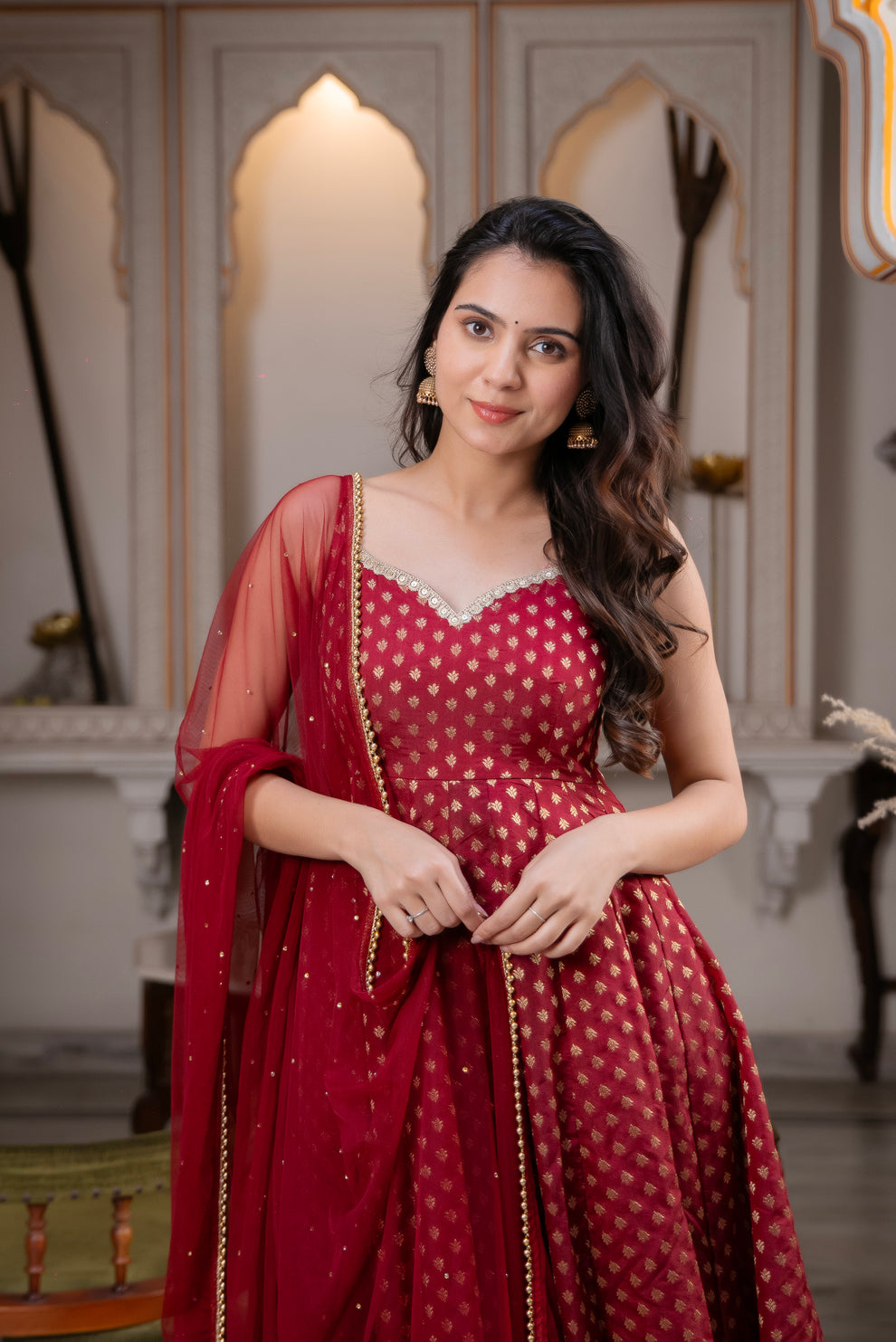 Beautiful Banarasi Anarkali Suit Set ❤️