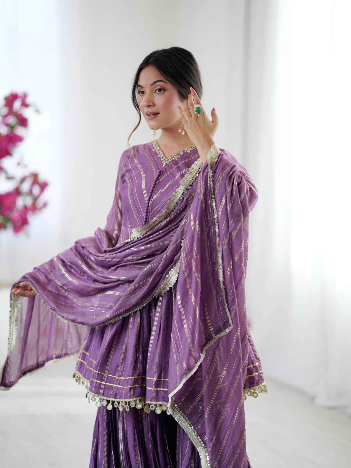 Beautiful Mal Chanderi Sharara Suit Set