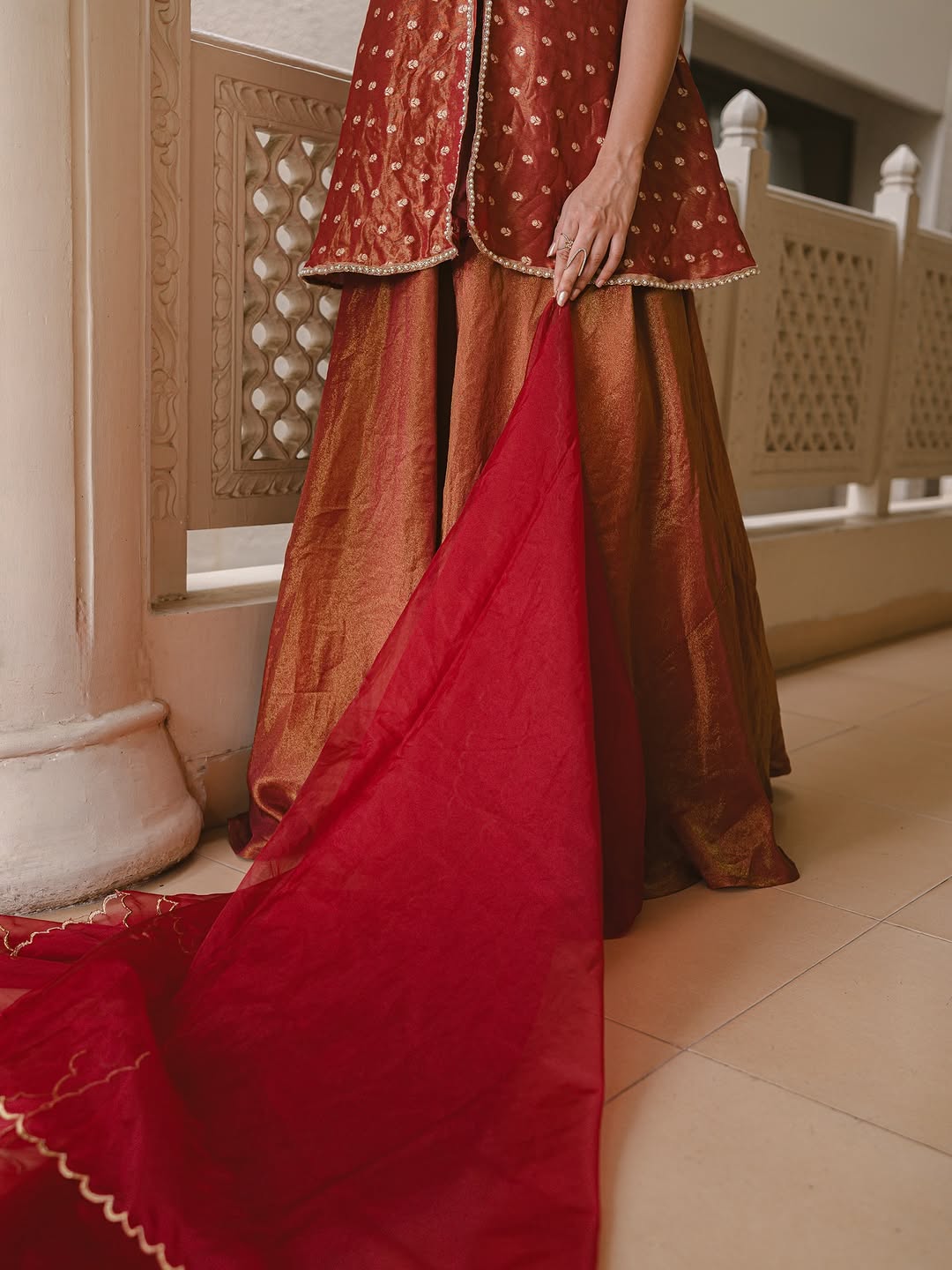 Beautiful Embroidered Top Skirt Set