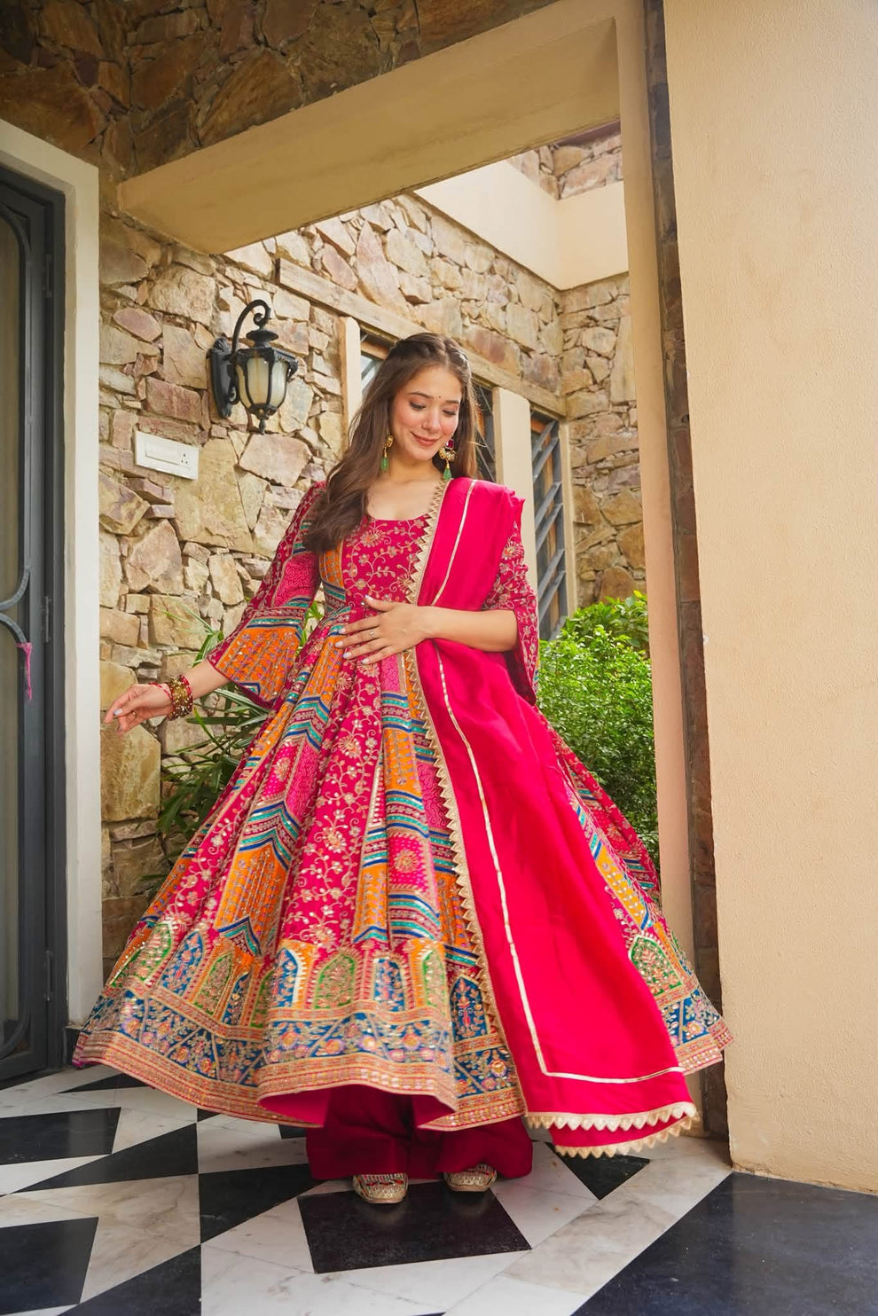 Beautiful Heavy Embroidered Anarkali Suit Set