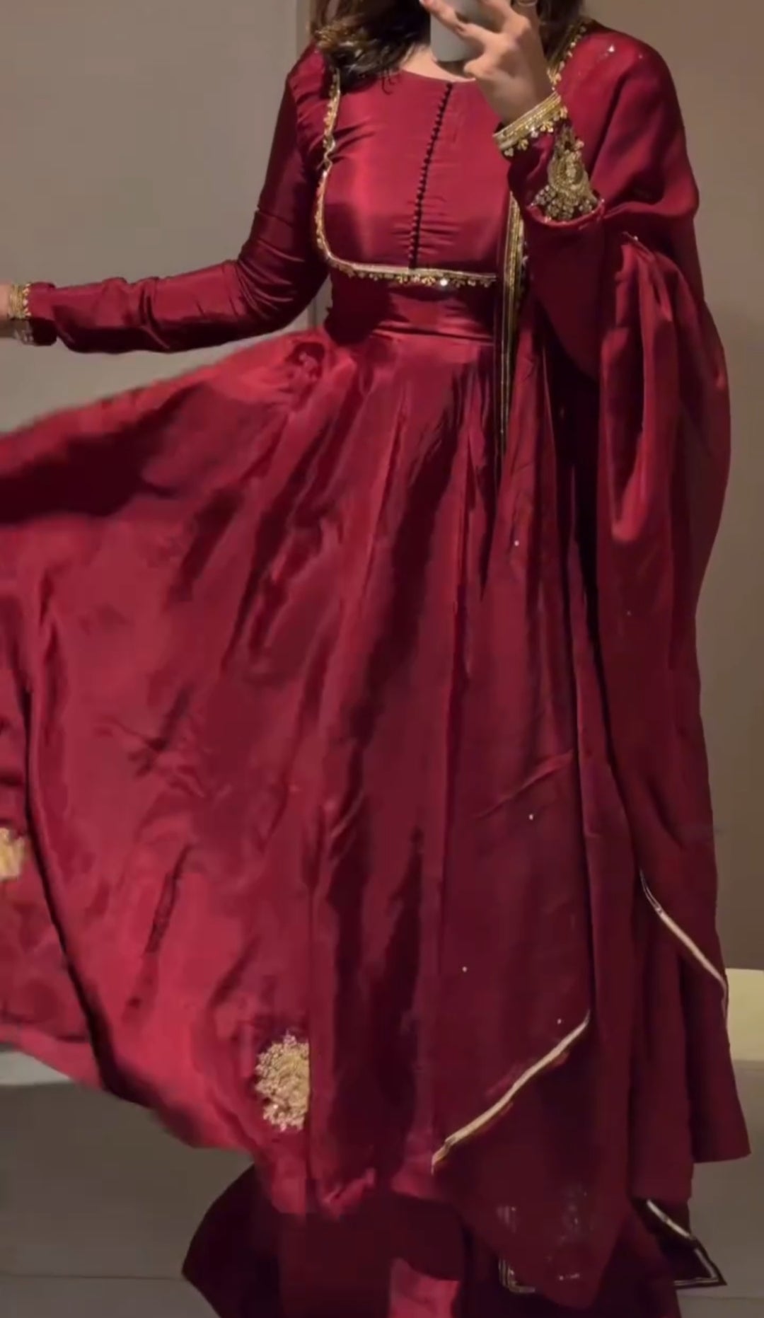 Beautiful Maroon Anarkali Suit Set ❤️