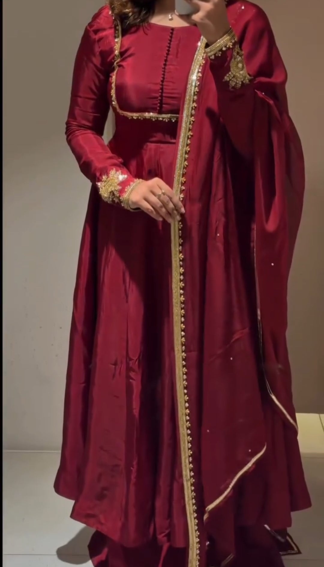 Beautiful Maroon Anarkali Suit Set ❤️