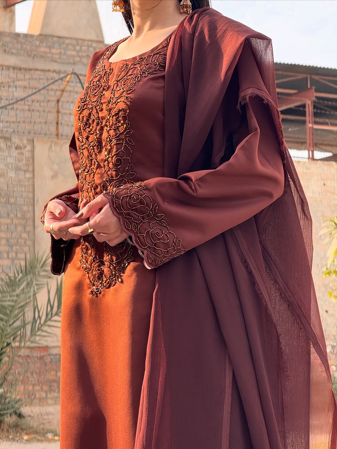 Premium Embellished Straight Pakistani Suit Set