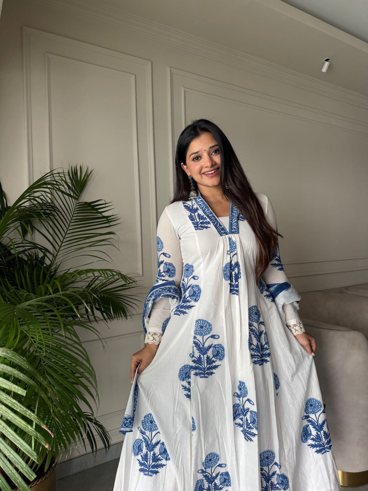 Pure Cotton Anarkali Suit Set