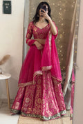 Pink Brocade Lehenga Set