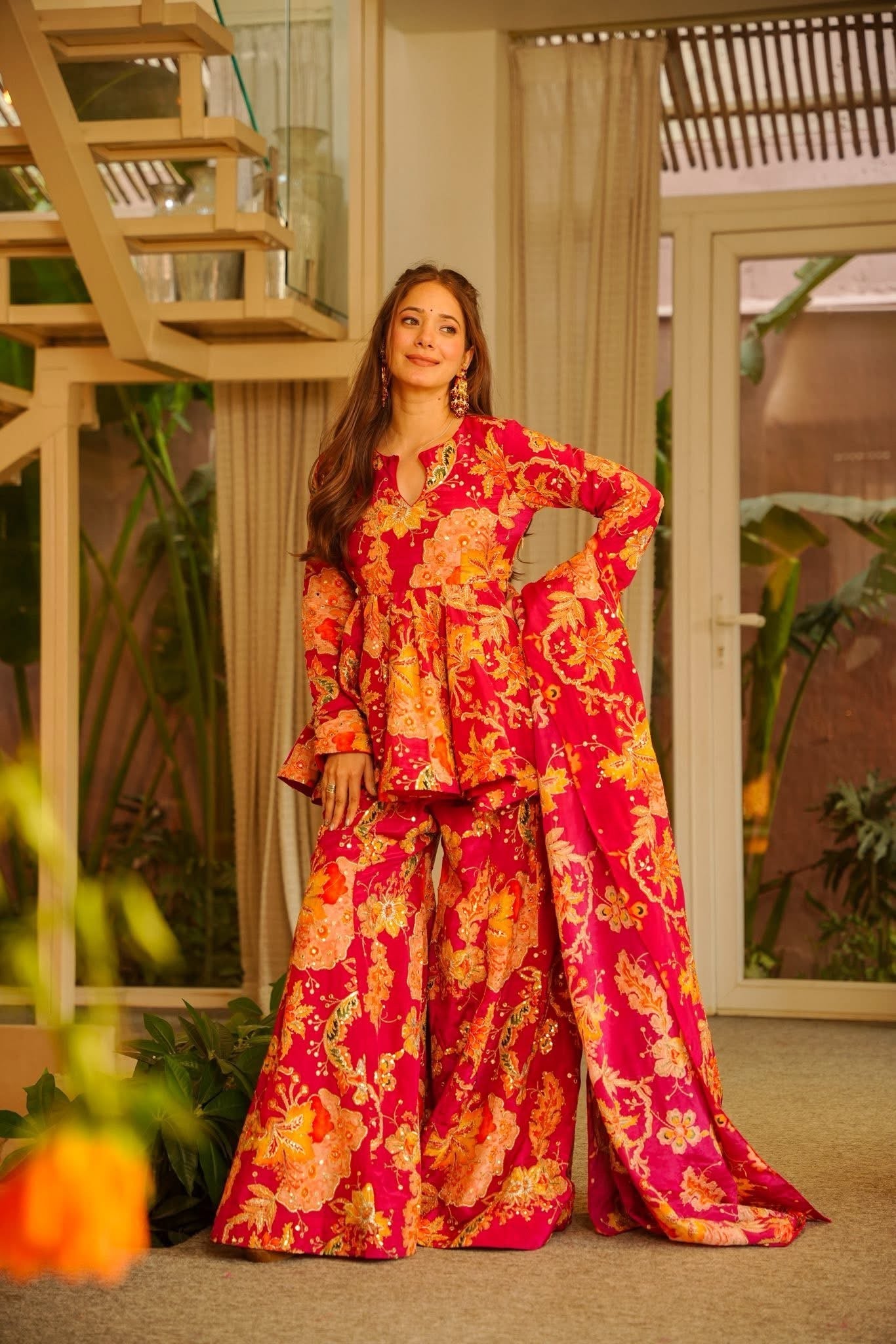 Beautiful Sequence Work Wedding Sharara Suit Set