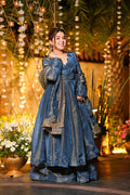 Blue Wedding Wear Anarkali Suit Set