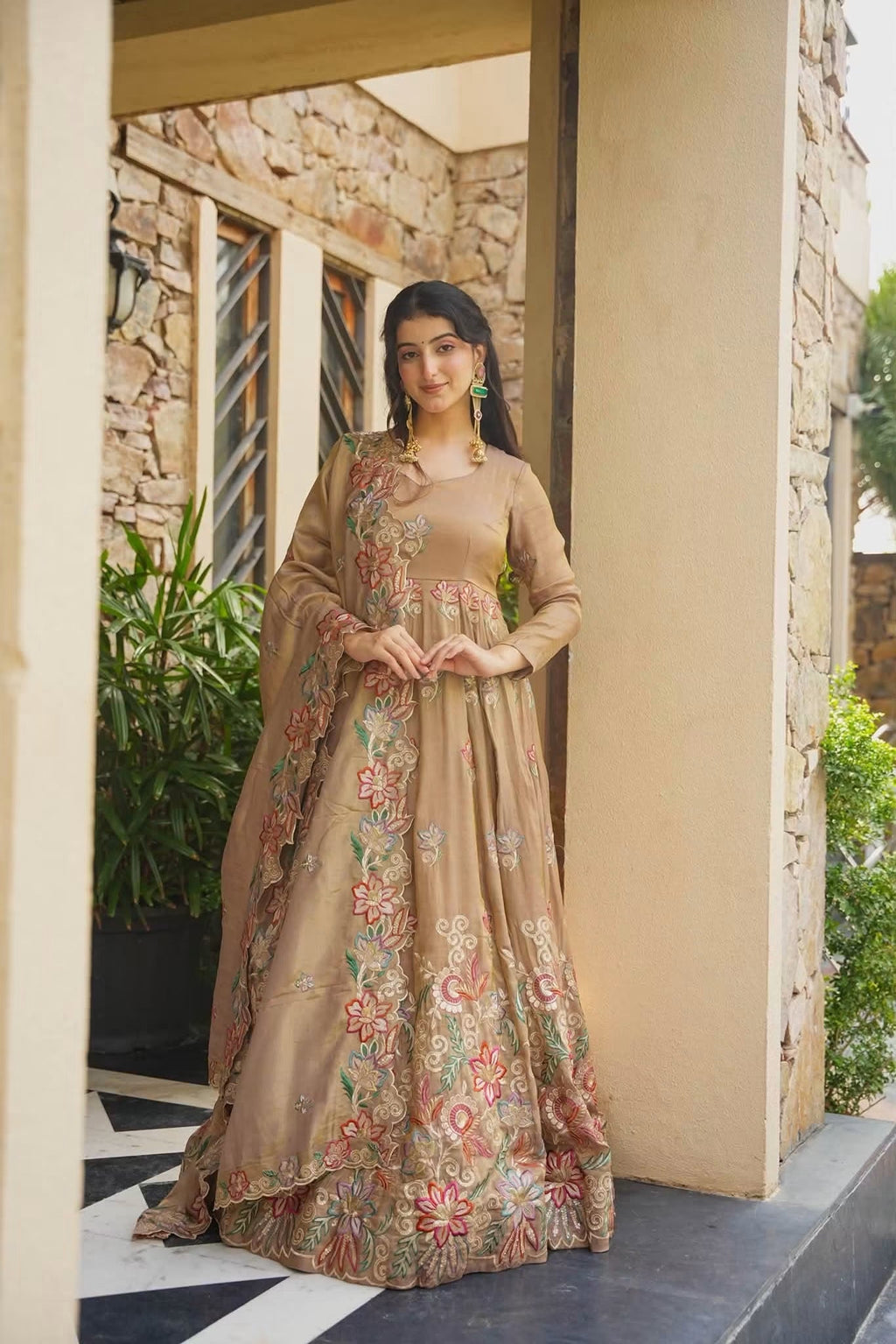 Beautiful Embroidered Cosmos Anarkali Suit Set