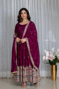 Royal Magenta Embroidered Anarkali Set with Designer Dupatta