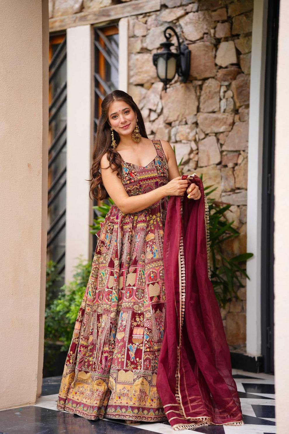 Heavy Embroidered Anarkali Suit Set