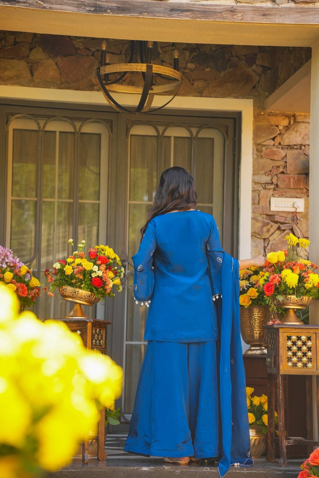 Beautiful Blue Color Sharara Suit Set
