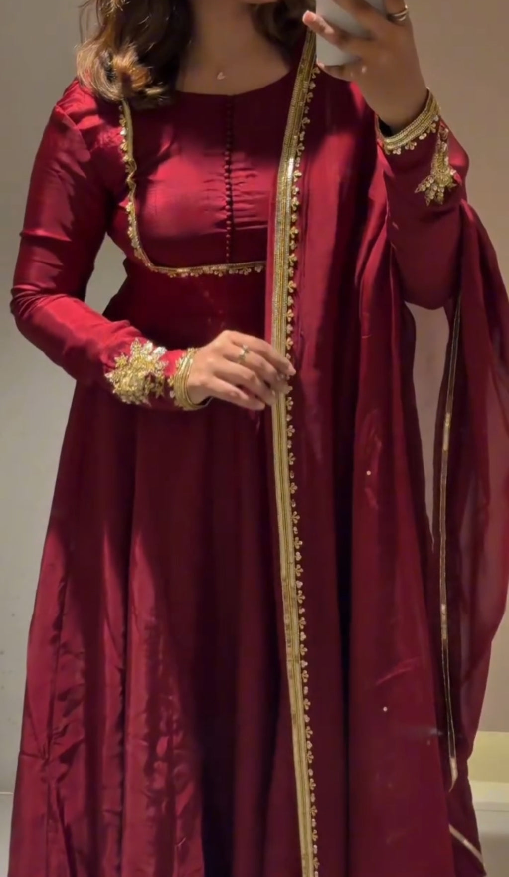 Beautiful Maroon Anarkali Suit Set ❤️