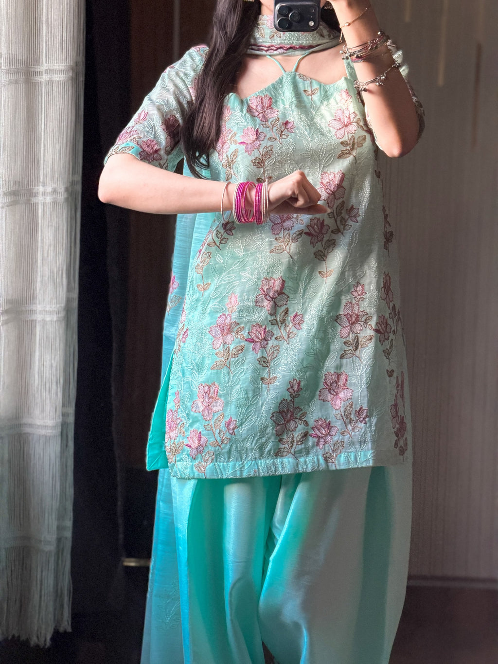 Beautiful Floral Lawn Fabric Salwar Suit Set