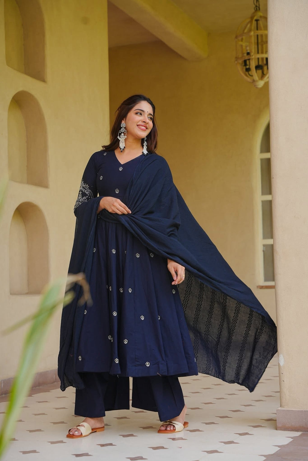 Kyaira Blue Anarkali Suit Set