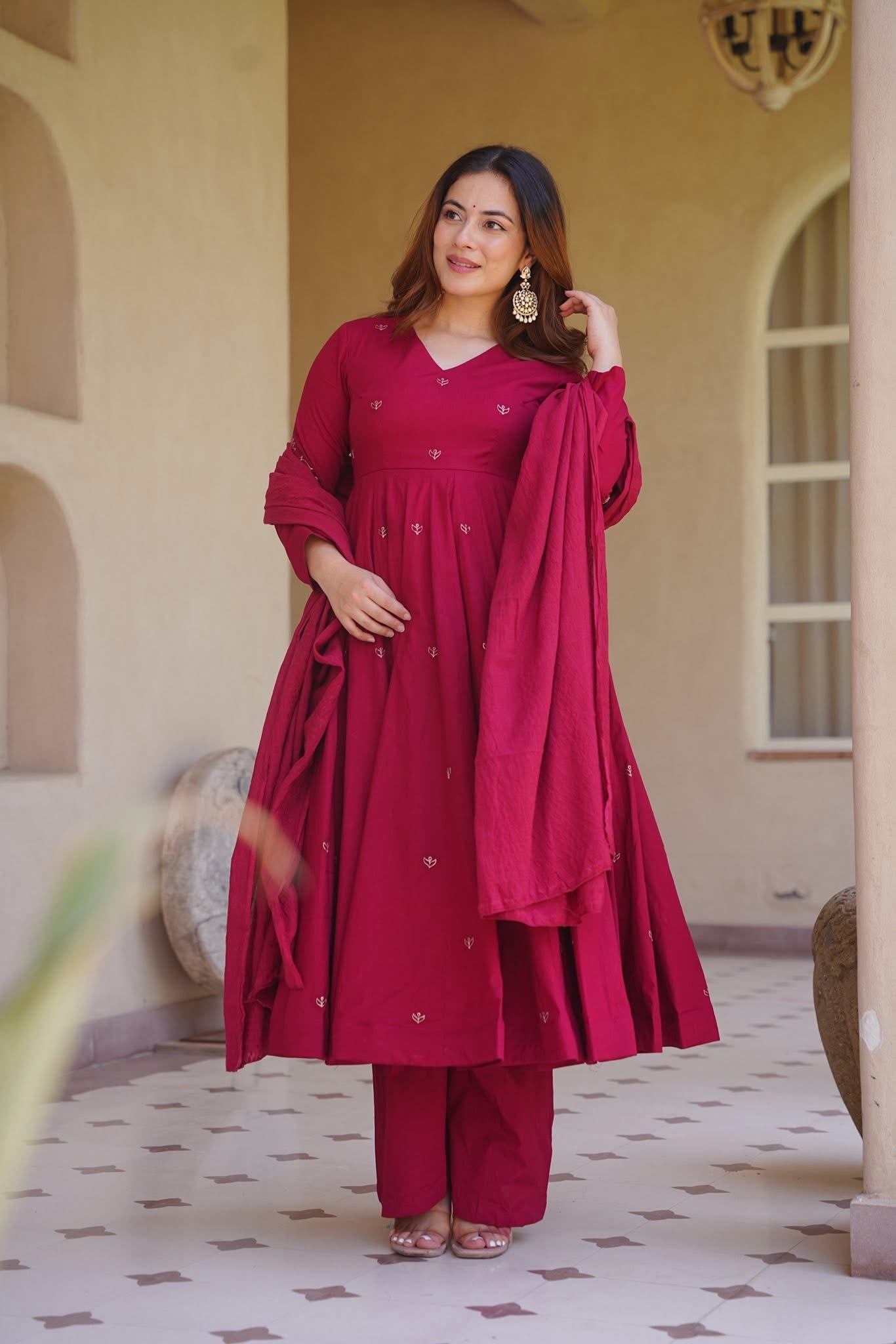 Soft Cotton Anarkali Suit Set