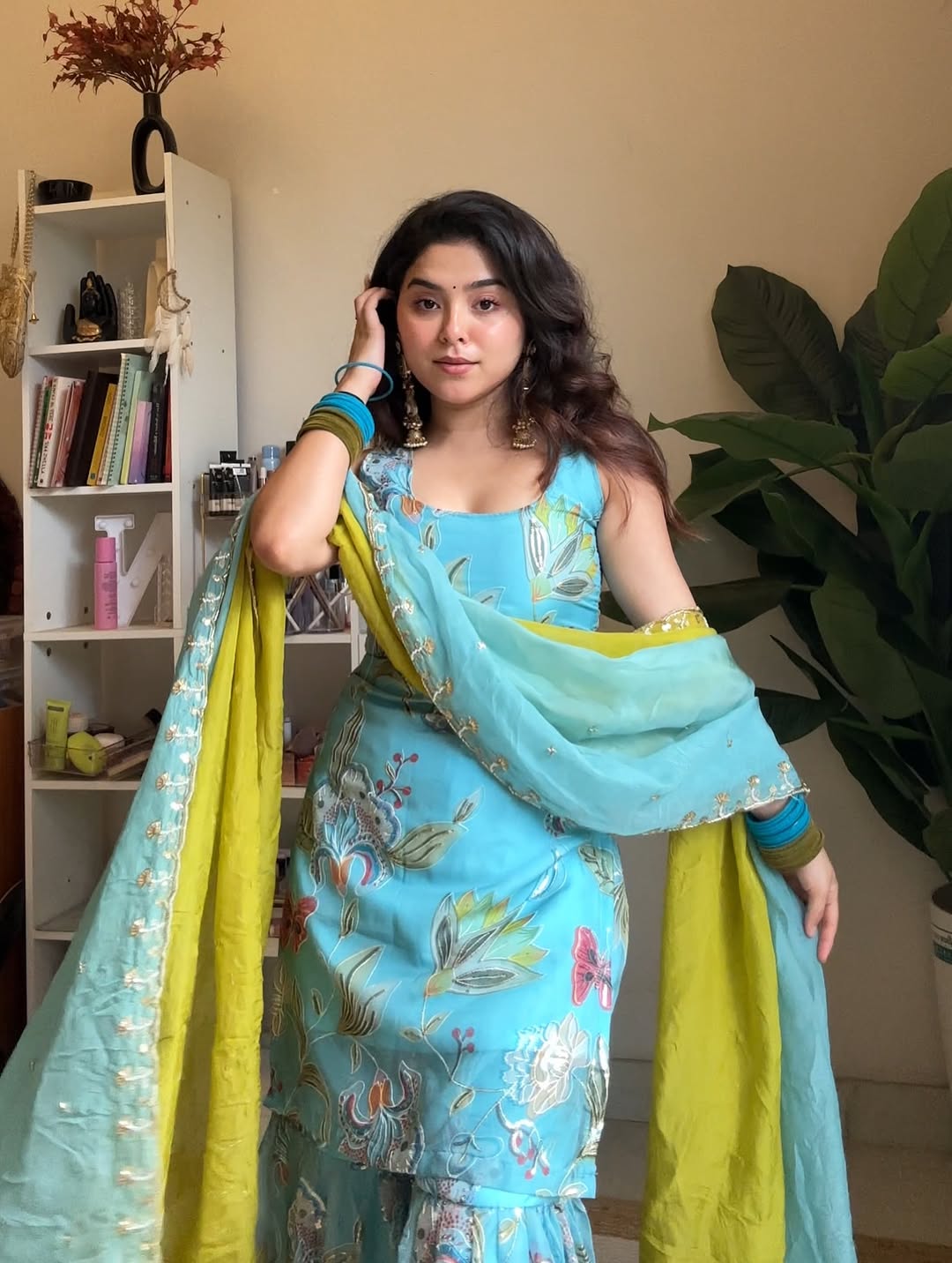 Beautiful Sky Blue Sharara Suit Set