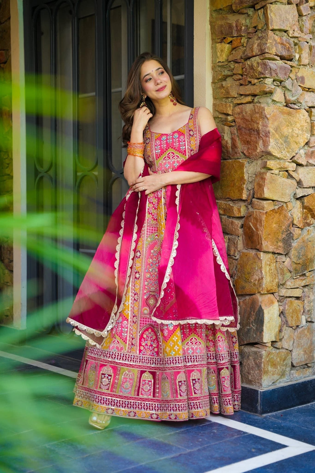 Traditional Heavy Embroidered and Sequence Work Anarkali Gown Set