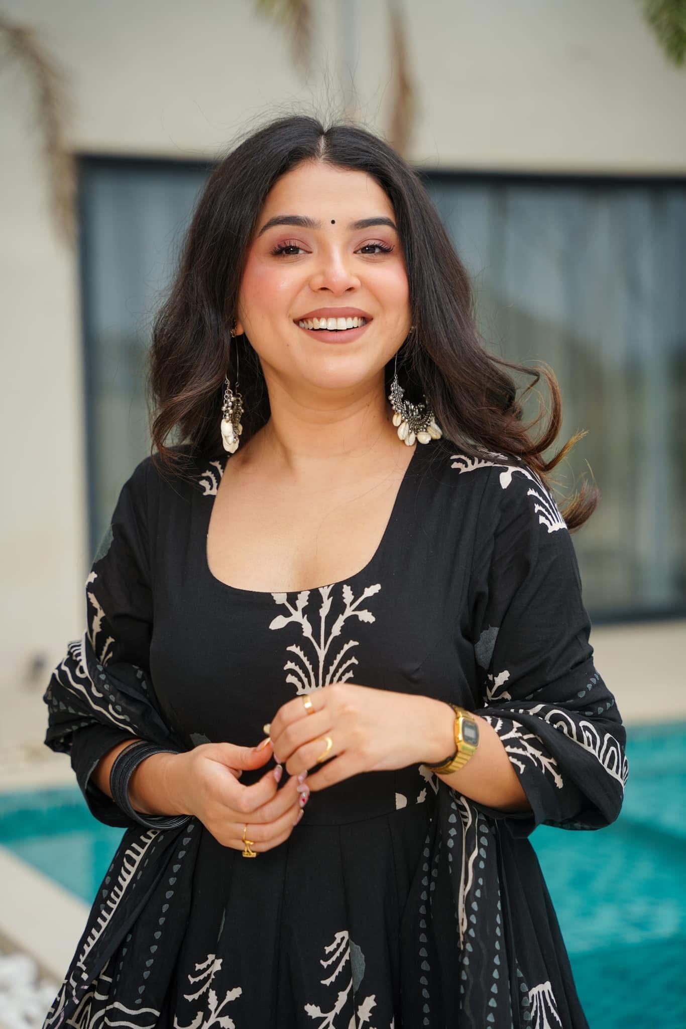 Beautiful Cotton Printed Anarkali Gown Set