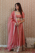 Dusty Pink Embroidered Lehenga Set