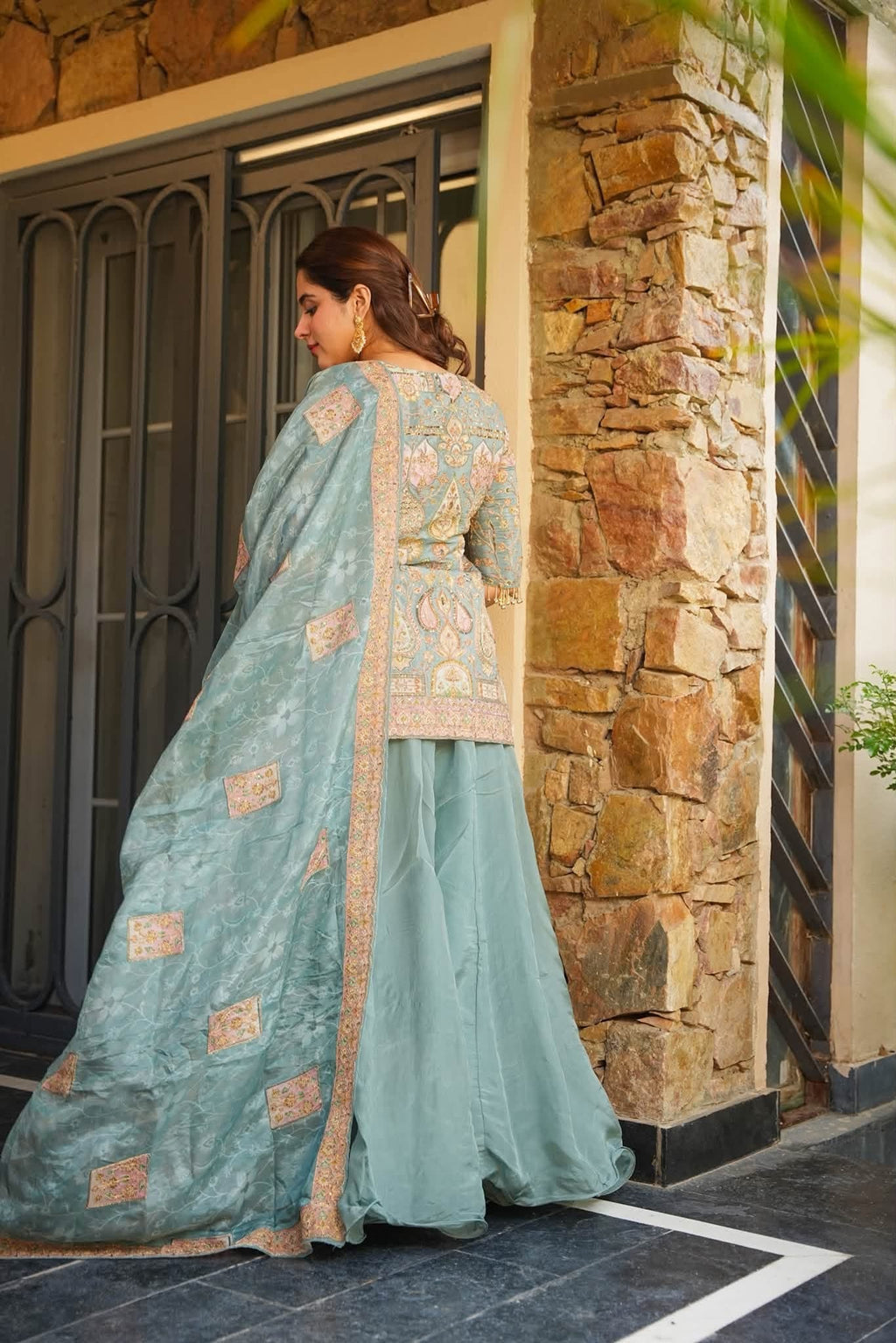Heavy Embroidered Sharara Set