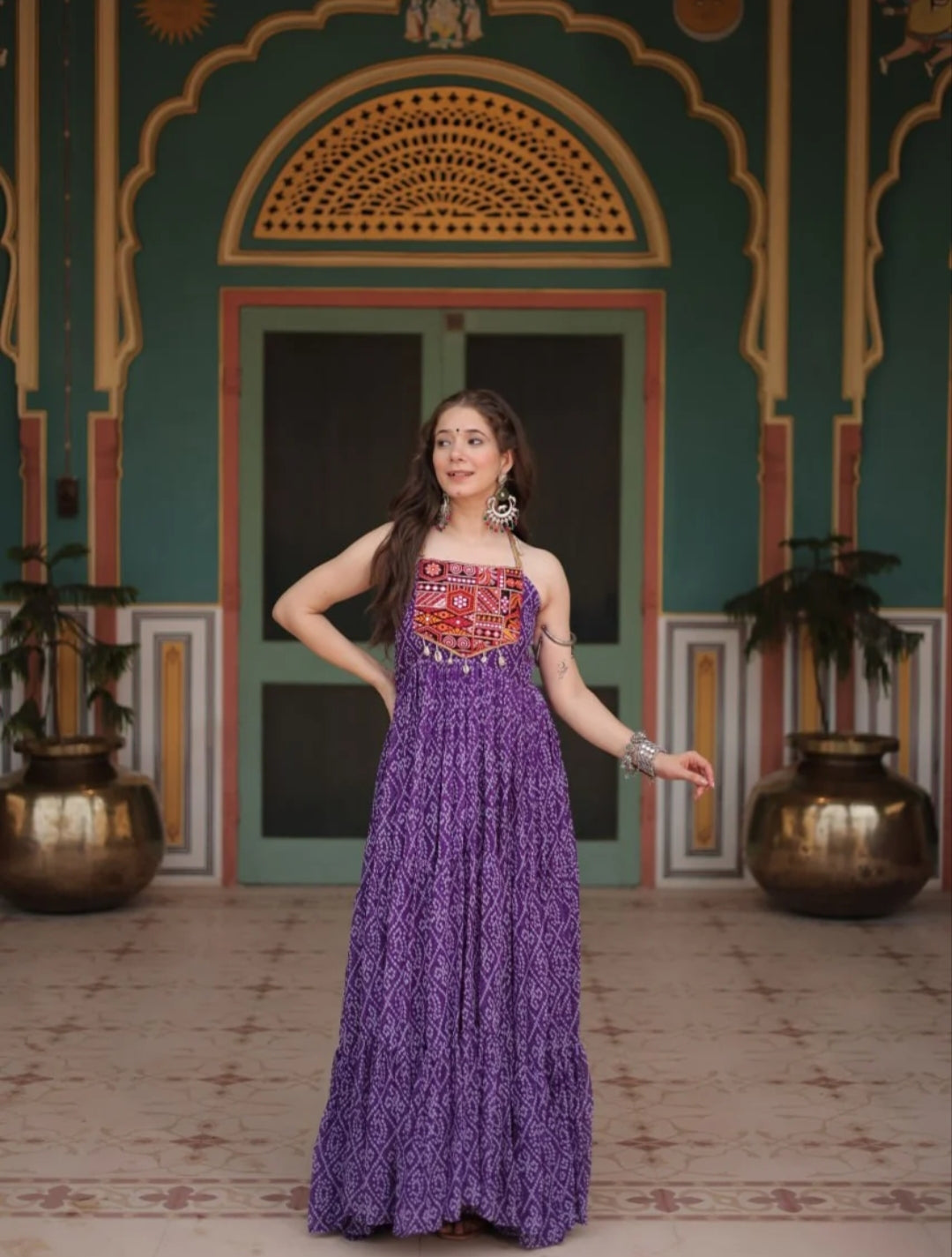 Navratri Special Bandhani Print Work Gown