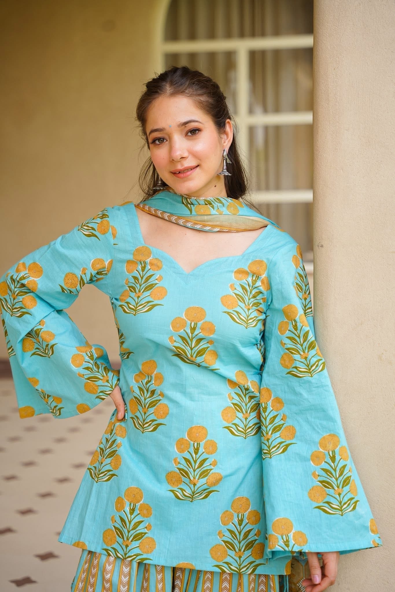 Printed Cotton Farshi Salwar Suit Set