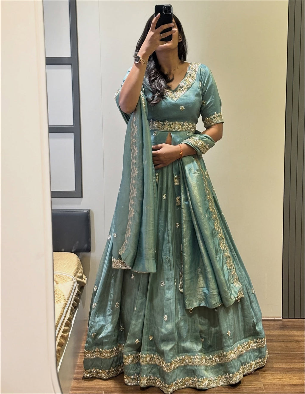 Beautiful Embroidered & Sequence Work lehenga-Top Set