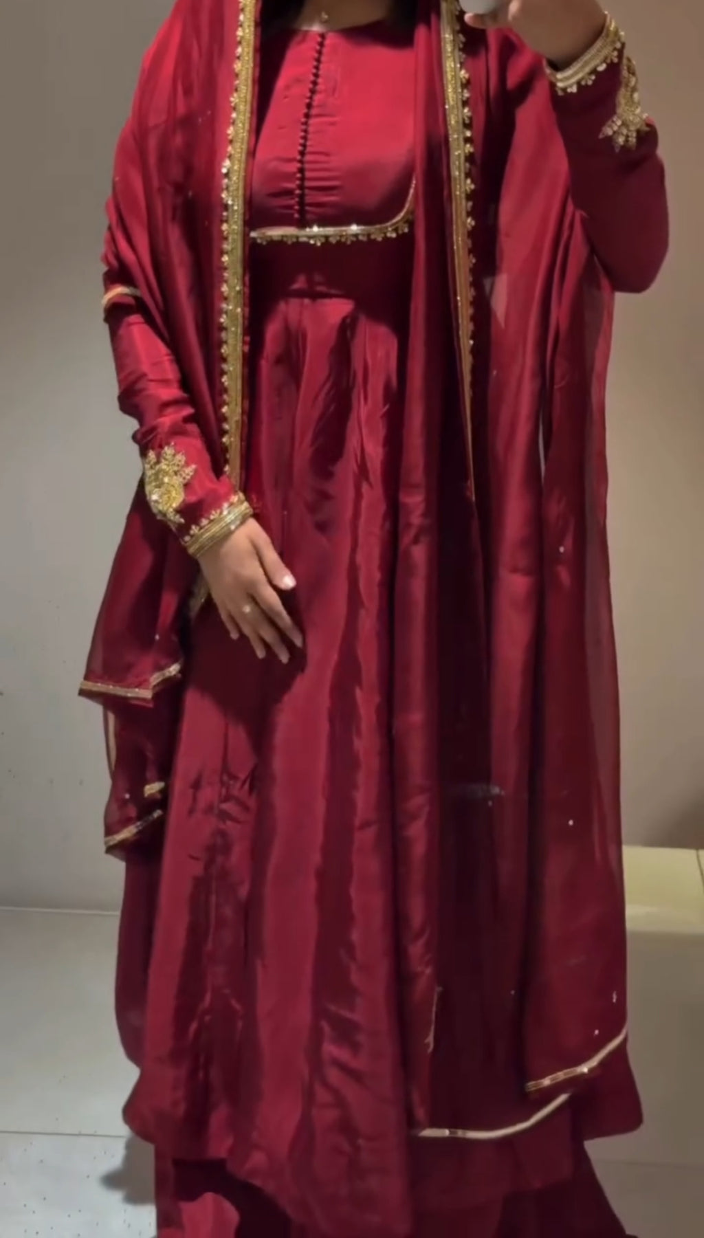 Beautiful Maroon Anarkali Suit Set ❤️