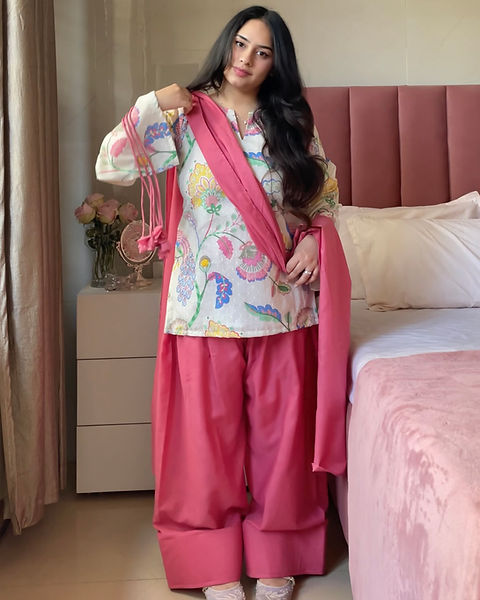 Beautiful Printed Cotton Farshi Suit Set
