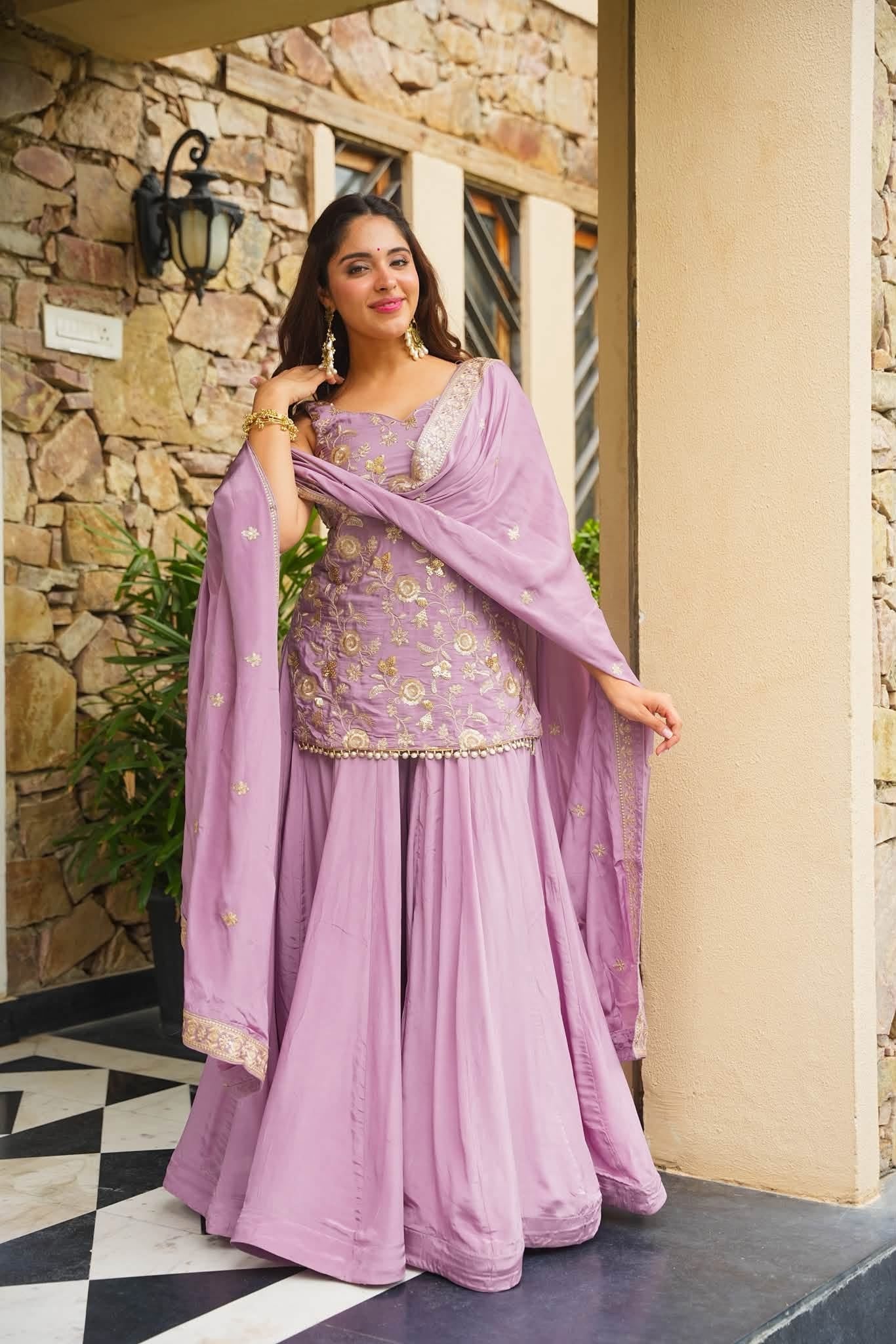 Beautiful Embroidered Sharara Suit Set