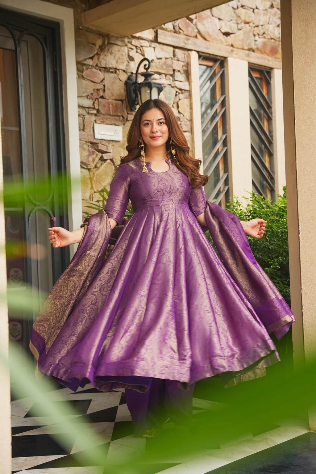 Newly Launch Banarasi Cosmos Anarkali Suit Set