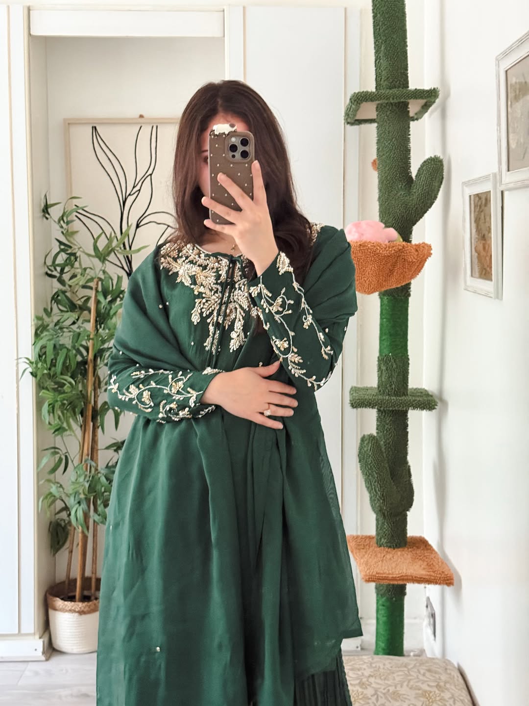 Emerald Green Pleated Sharara Set