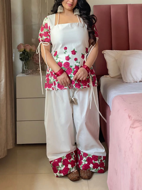 Beautiful Rose Printed Farshi Salwar Suit