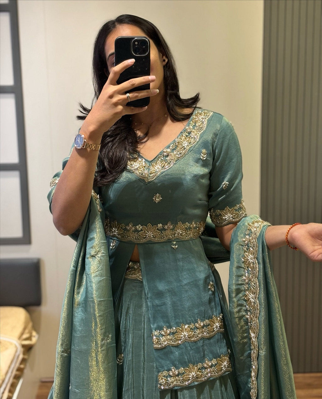 Beautiful Embroidered & Sequence Work lehenga-Top Set