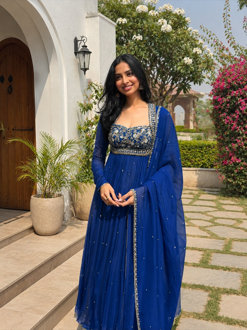 Elegant Red Anarkali Suit Set
