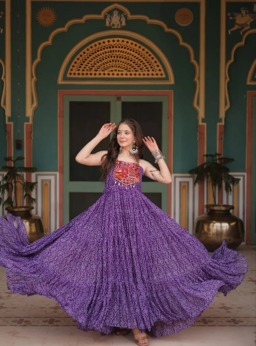 Navratri Special Bandhani Print Work Gown