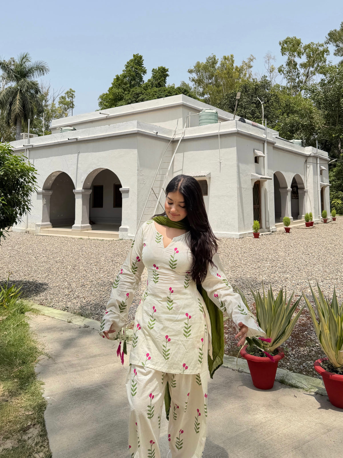Trendy Printed Cotton Farshi Salwar Suit Set
