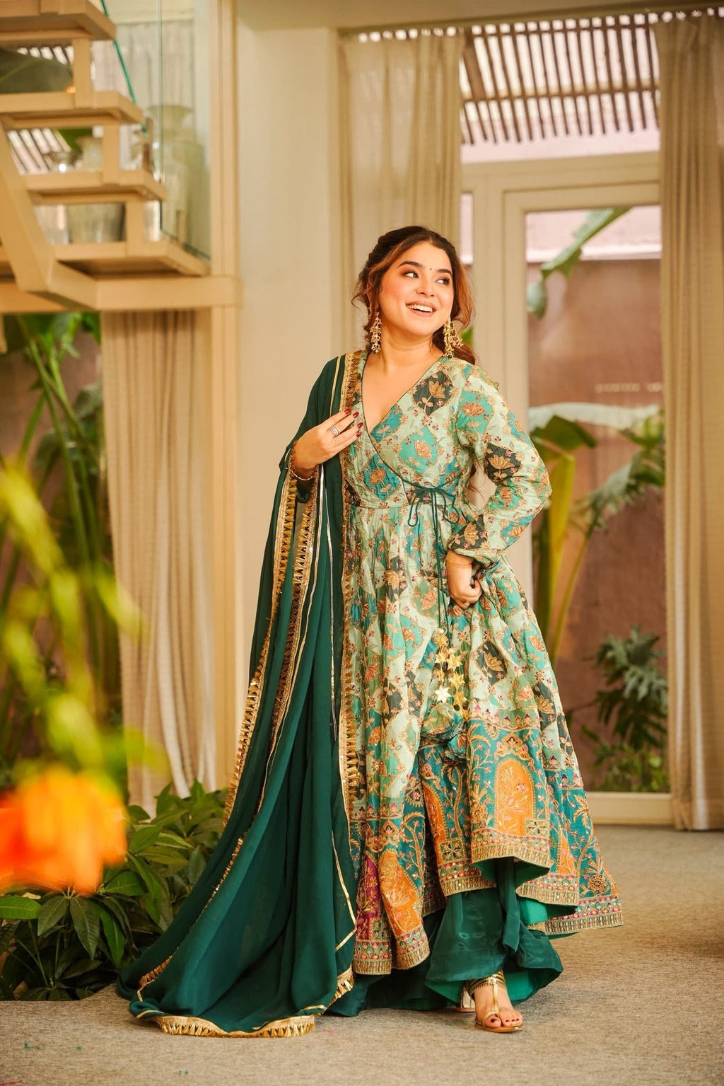 Traditional Heavy Sequence Work Anarkali Suit Set
