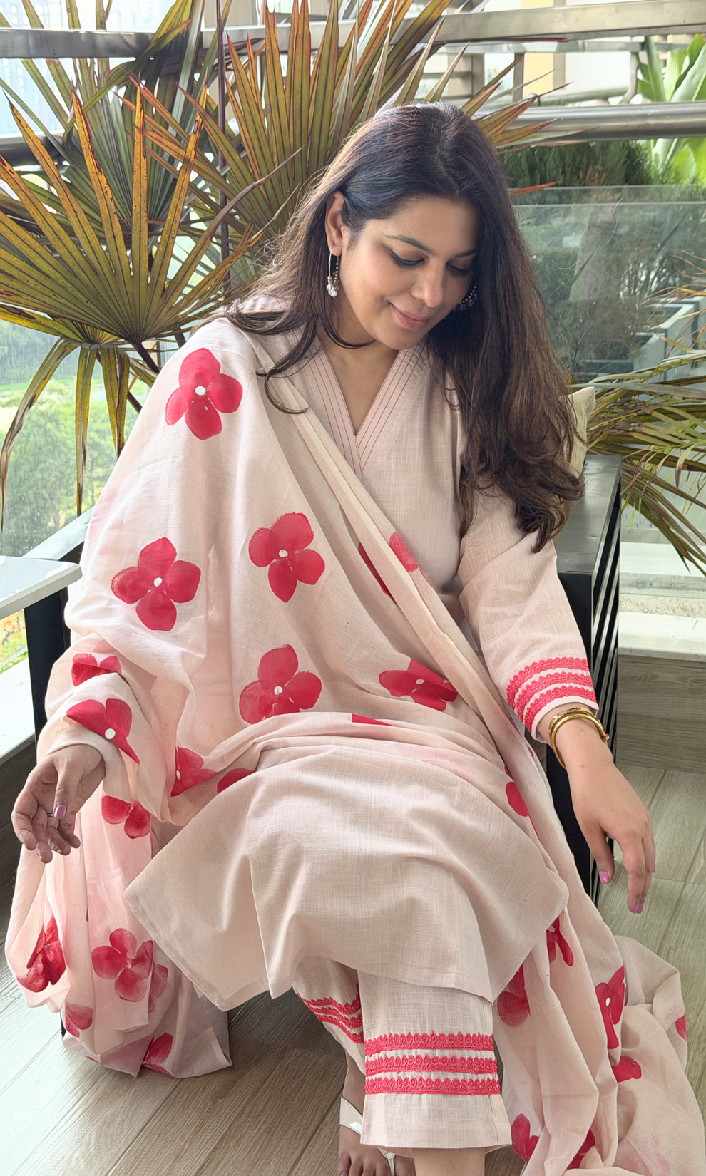 Dusty Pink Cotton Kurta Set
