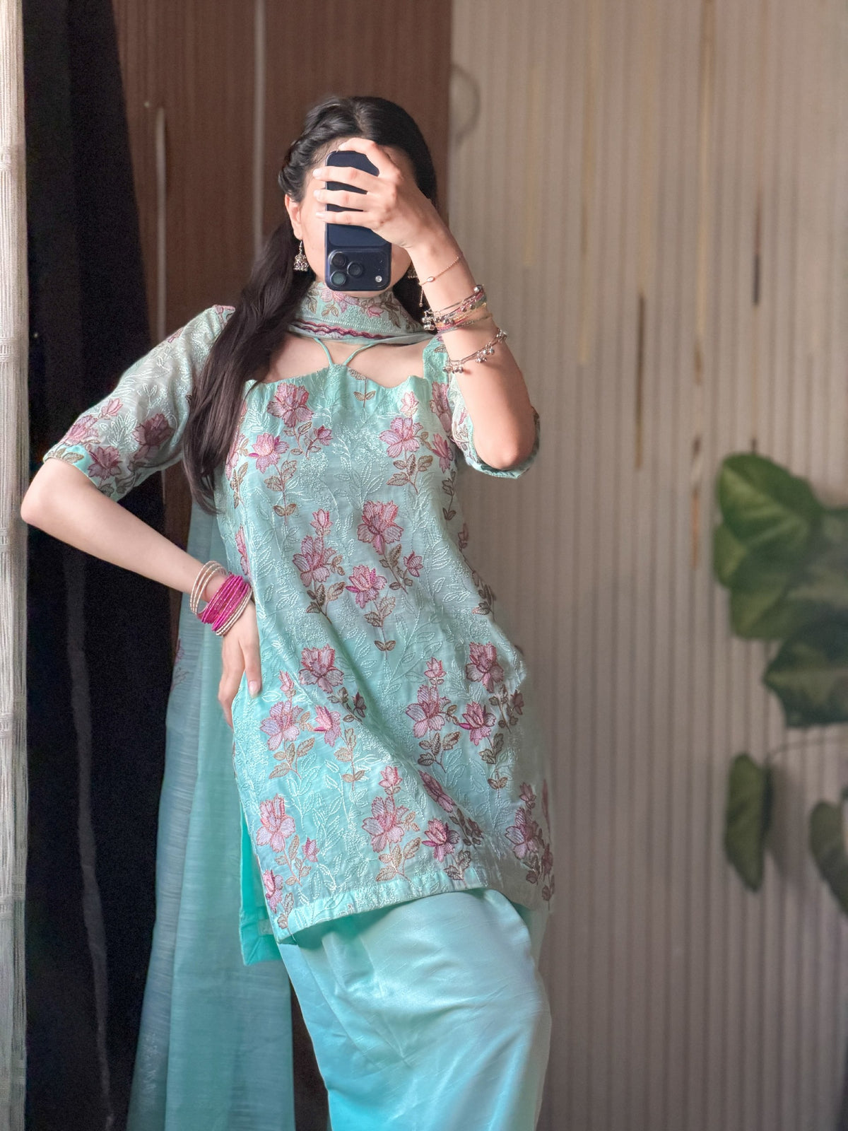 Beautiful Floral Lawn Fabric Salwar Suit Set