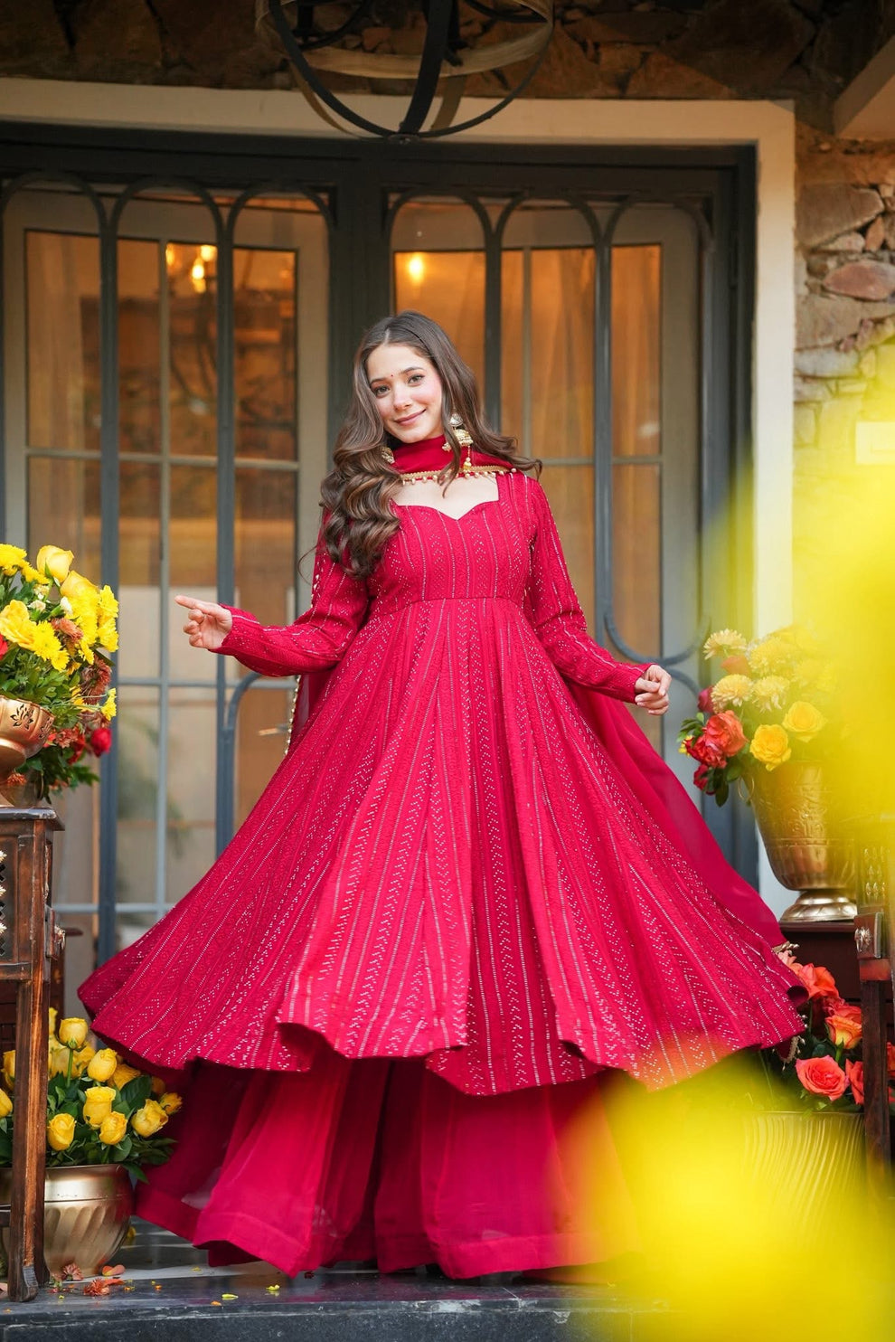Traditional Embroidered Georgette Suit Set