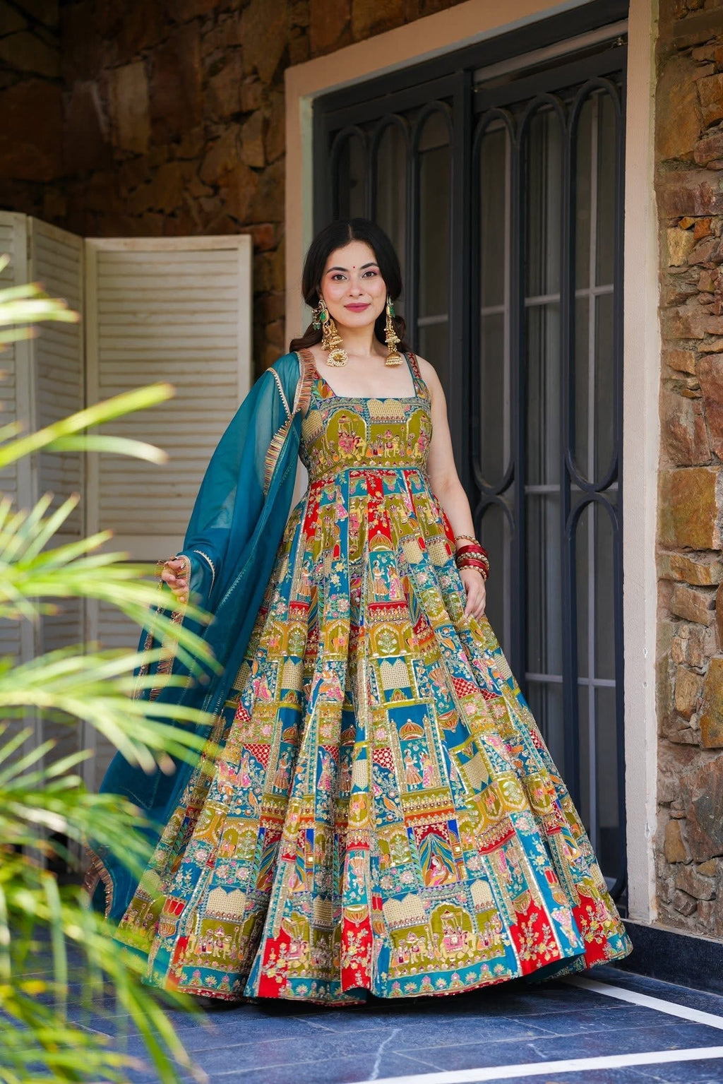 Traditional Heavy Embroidered & Sequence Work Anarkali Suit Set