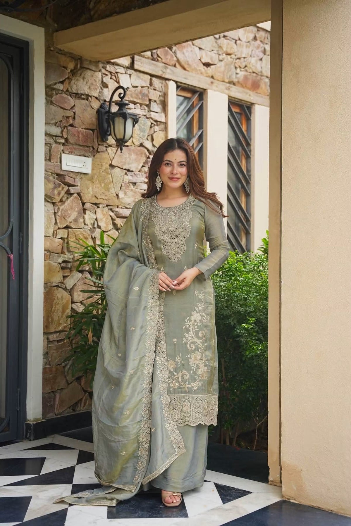 Heavy Embroidered Straight Kurta Set